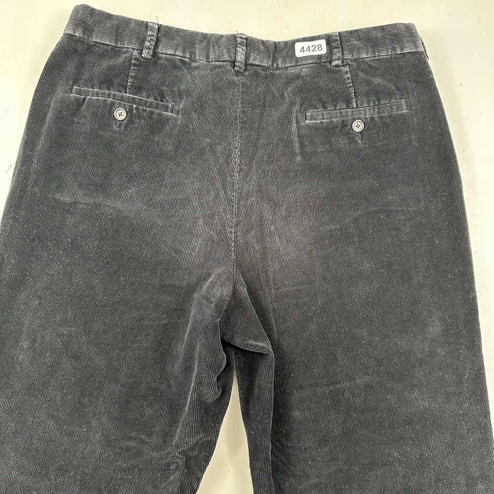 Lands' End Men's Tailored Fit Corduroy Pants 36x34 Black Fine Wale 100% Cotton